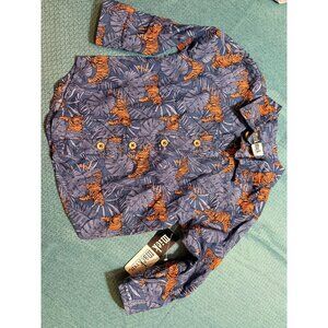 Mick Mack Baby Button-Up Shirt 12M Tiger Jungle Print 100% Cotton